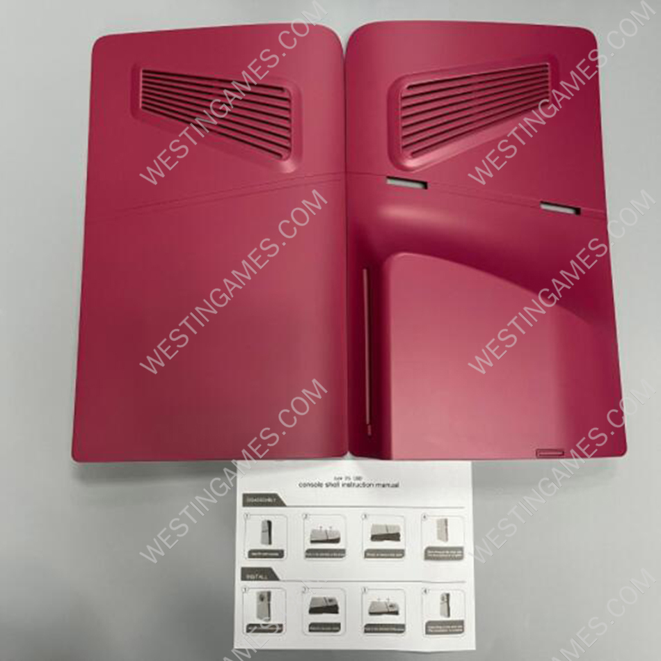 Replacement Integrated Housing Case Faceplate Integrated Cover for PS5 Slim HUD System - Red