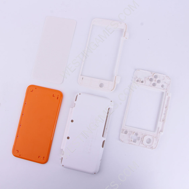Housing Top and Bottom Shell Case 5PCS Set Replacement for NEW 2DS XL - White