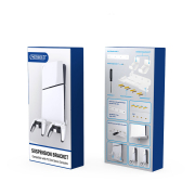 Wall Stand Wall Mounted Storage Rack with Handle Headphone Rack for PS5 slim Game Console White