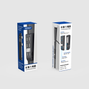 USB Hub 2.0 High-Speed Expansion Hub with 2 Type-C USB 3.1 Fast Charger Transfer Adapter for PS5 Slim Black