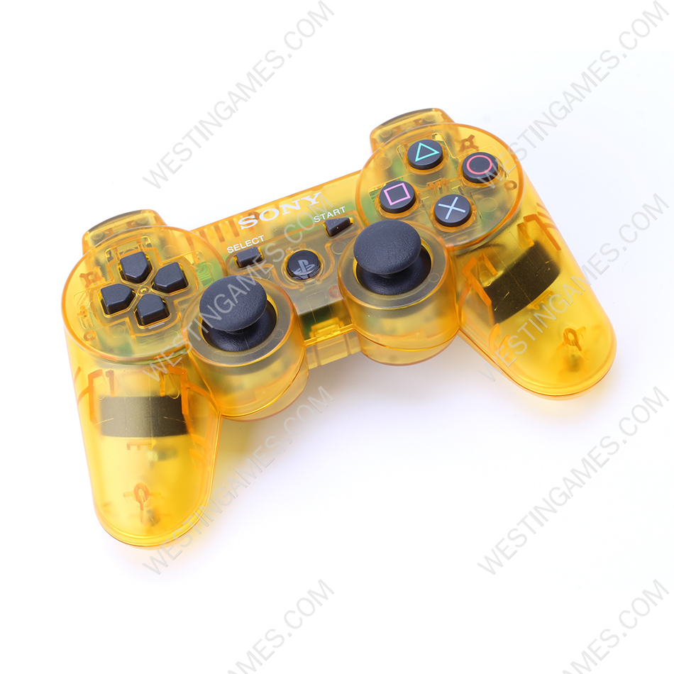 Dual Shock DualShock 3 Wireless Bluetooth Controller for PS3 Transparent Yellow