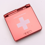 Complete Clear Housing Shell Cover Case Replacement for GBA SP - Swiss Game Edition Red