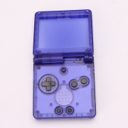 Complete Clear Housing Shell Cover Case Replacement for GBA SP - Clear Deep Purple 04