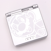 Complete Clear Housing Shell Cover Case Replacement for GBA SP - Mario Silver