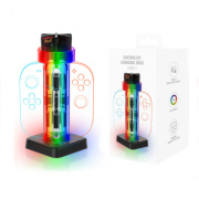 New 4-in-1 LED Indicators Fast Charging Station with RGB Light JYS-NS2279 for Switch 2 Joystick Game Controller