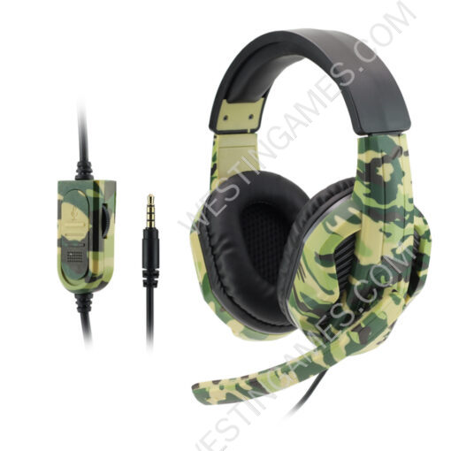 Wired Headphones With Microphone Earphones Gaming Headset For PS4 Xbox One PC Camouflage Green