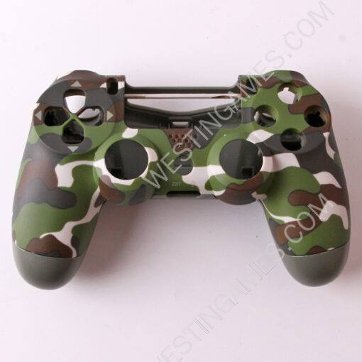 Replacement Top and Bottom Housing Shell Case for ps4 Controller JDM-050 - Camouflage Green