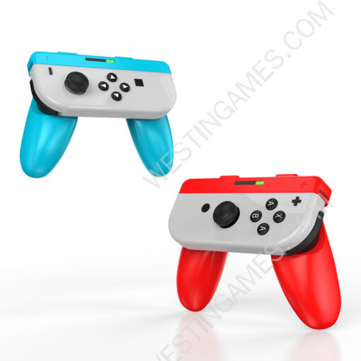 2in1 Controller Handle Grip for NS Switch and oled Joy-con Controller - Red and Blue