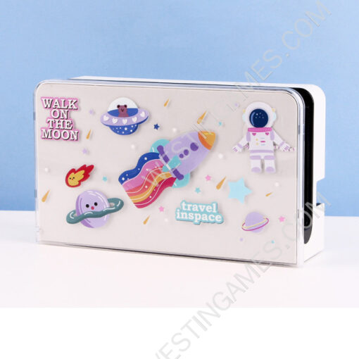 Dock Station Protect Cover Case for Switch OLED - Travel in Space