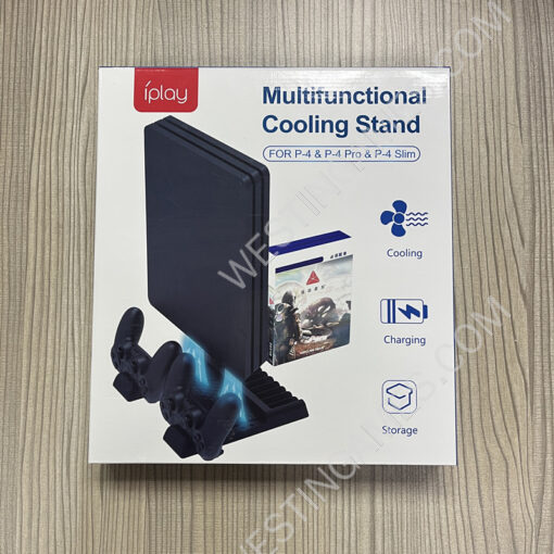 Multi-Function Wirelless Controller Charger with Cooling Fan and Disc Storage Stand for PS4/SLIM/PRO