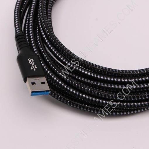 Link Cable 16FT USB 3.0 to C Nylon Braided PC Connect Power Data Extension Charging Cord Virtual Reality Gaming Accessories for Oculus Quest 2 - Black - Image 4