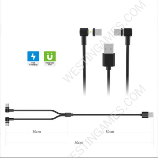 2in1 Magnetic Adapter Charger Type-c USB Charging Sync Cable For PS5 VR Remote and Switch