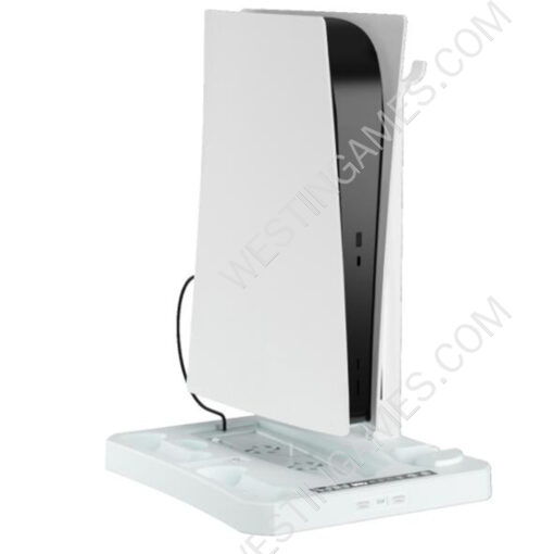 Multifunctional Cooling Dock Handle Charging Stand with Game Disc/Helmet Storage Rack HBP-6478 For for PS5/PSVR2 Console