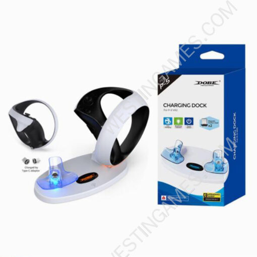 RGB Display Light Dual Controller Charging Dock Charger Stand for PSVR2 Controller
