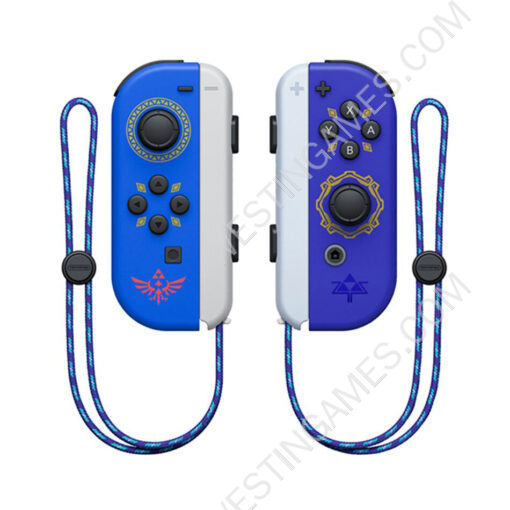 Blue Wireless Bluetooth L/R Joycon Game Controller with Hand Wrist for NS Switch - Zelda