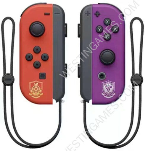 Wireless Bluetooth L/R Joycon Game Controller with Hand Wrist for NS Switch - Scarlet and Violet