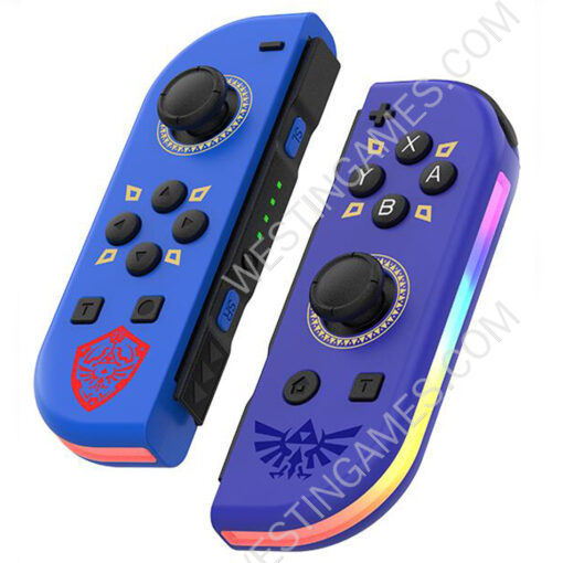 New Wireless Gamepad Left and Right Controller Support Turbo and RGB Light for Switch Joycon - Blue Zelda