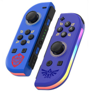 New Wireless Gamepad Left and Right Controller Support Turbo and RGB Light for Switch Joycon - Blue Zelda