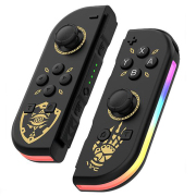 New Wireless Gamepad Left and Right Controller Support Turbo and RGB Light for Switch Joycon - Black Zelda