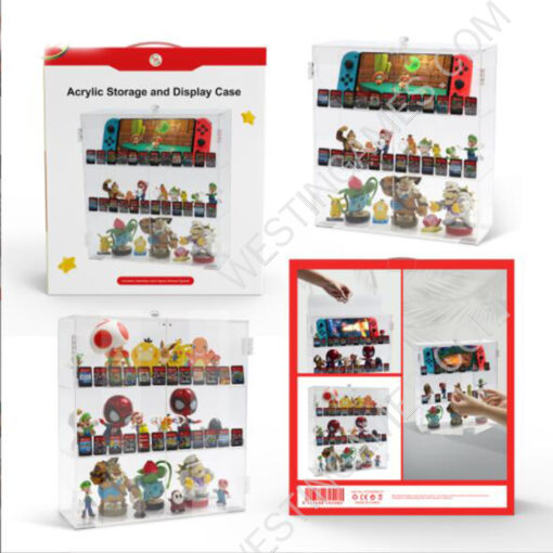 Acrylic Transparent Storage Display Cabinet Game Toys/Switch Console/Game Card Storage for Switch