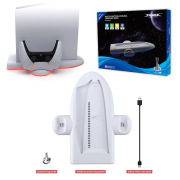 Multifunctional RGB Cooling Stand and Controller Charging Dock for PS5 Slim Console