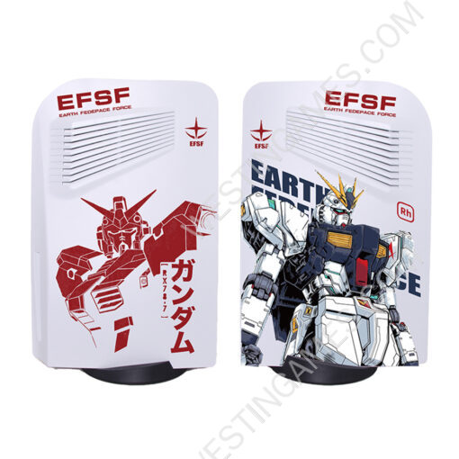 Replacement Fashion White Housing Case Faceplate Cover with Vented Design for PS5 HUD System - Gundam
