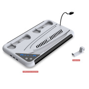 PS5/PS5Slim Universal Console Cooling Charging Base E-Sports Colorful RGB Lighting Bracket with Headphone Hanger White TP5-3557 06