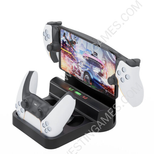 Dual Game Controller Charging Base Charging Station Charge Stand Dock for PS5 and PS5 Portal