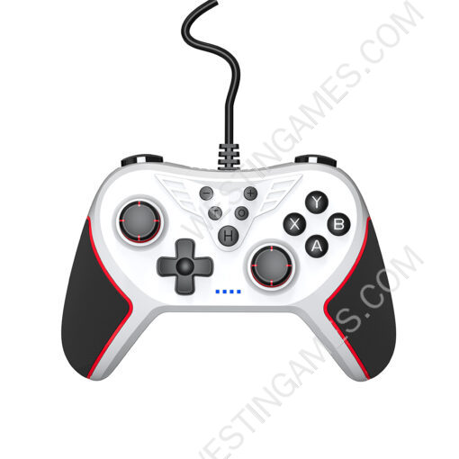USB Wired Controller Gamepad Joystick with Turbo For NS Switch and PC - White