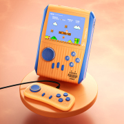 S1 Video Game Consoles 666 in 1 Retro Games AV Out Two Player Gamepads Portable Handheld Gaming Player Orange
