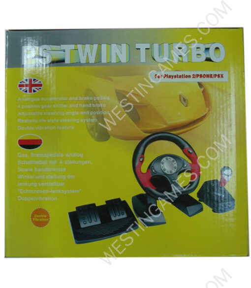 PS2/PC Twin Turbo Race Steering Wheel - Image 3