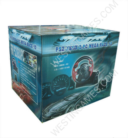 PS2-XBOX-PC 3合1有线方向盘 PS2 to XBOX to PC Mega Race 10 Wheel