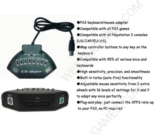 PS2 Controller /Mouse / Keyboard to PS3 K/M Adapter Converter - Image 3