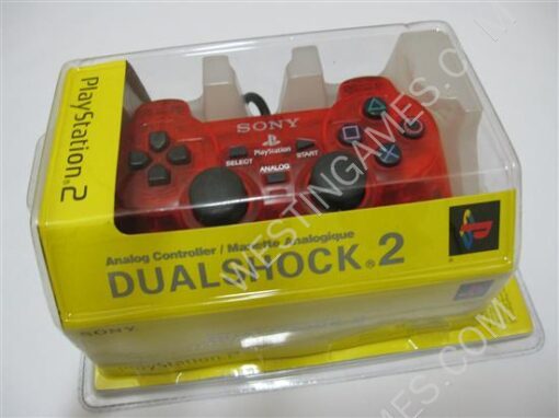 Wired Controller Joypad Dualshock 2 Transparent Red for Sony PS2