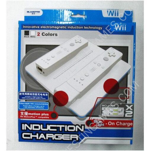 Wii Wireless Induction Charger compatible with motionplus White / Black