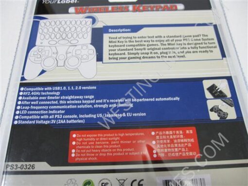 Wireless Keypad Keyboard for Sony Playstation 3 PS3 Controller - Image 5