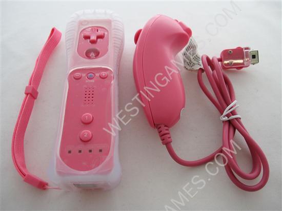 WU Wireless Remote & Nunchuk Controller Joypad Pink With Packing for WII (NEUTRAL) - Image 2