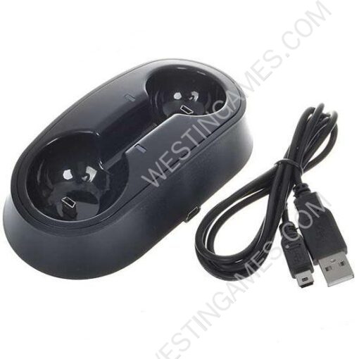 Dual Port USB Charging Station for PlayStation 3 PS3 Move Controllers Black - Image 2