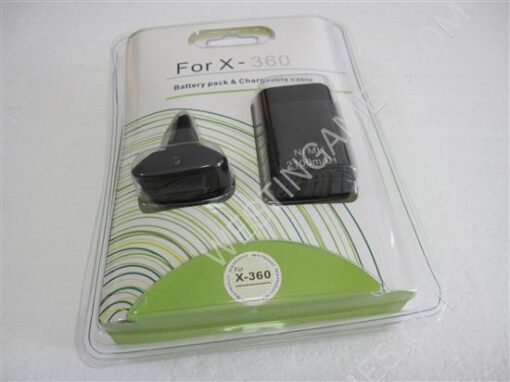 2100mAh battery pack and chargeable cable for Xbox 360 Black