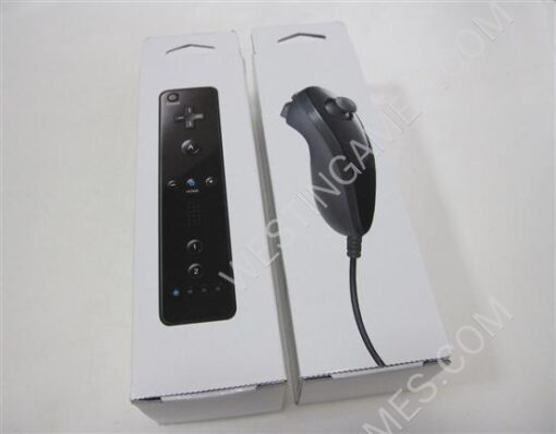 Wireless Remote & Nunchuk Controller Joypad Black with Blister for WII (NEUTRAL)