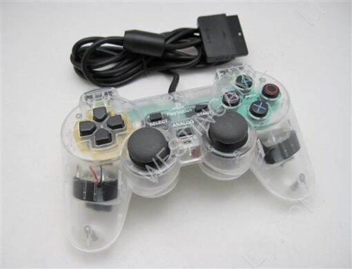 Wired Controller Joypad Dualshock 2 Transparent White for Sony PS2 - Image 2