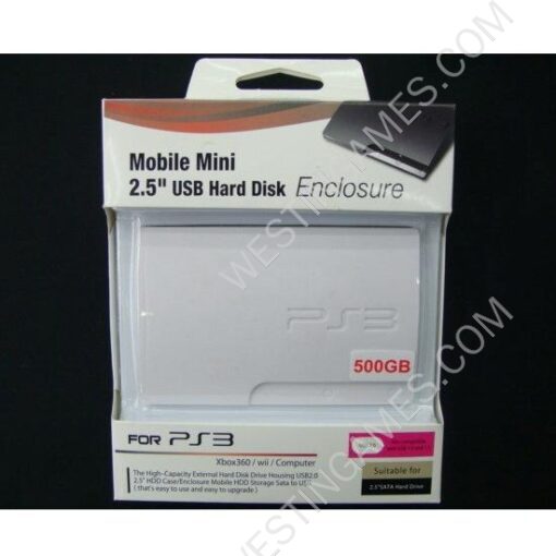 500G/GB 2.5 inch USB 2.0 External HDD Hard Disk Storage White for PS3 / Xbox360 /Wii/ PC
