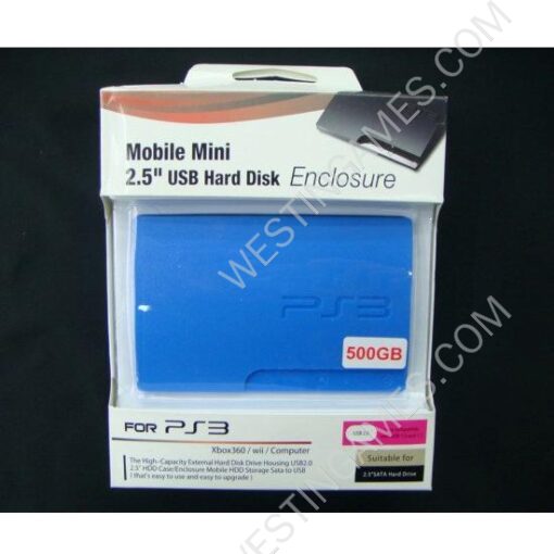 500G/GB 2.5 inch USB 2.0 External HDD Hard Disk Storage Blue for PS3 / Xbox360 /Wii/ PC