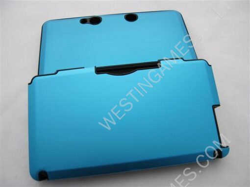 Protective Plastic Case with Aluminum Cover Light Blue for N3DS/3DS - Image 2