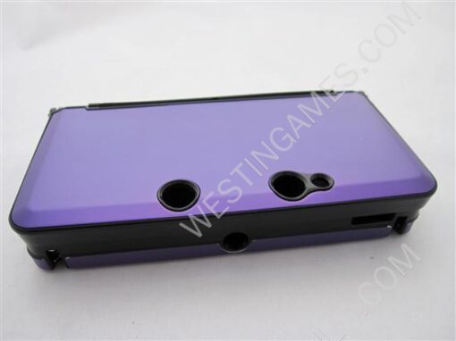 Protective Plastic Case with Aluminum Cover Purple Violet for N3DS/3DS