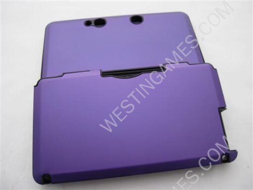 Protective Plastic Case with Aluminum Cover Purple Violet for N3DS/3DS - Image 2