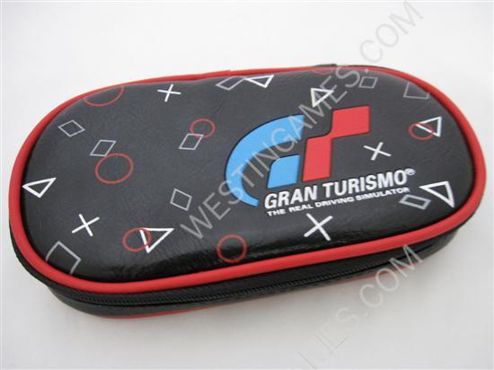 GT Racing Theme Soft Handbag Pouch Case Black for PSP Slim/2000/3000
