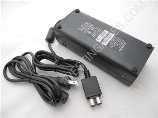 Designer's Black Power Brick Supply Ac Adapter 135W for Microsoft XBOX 360 Slim (US Plug)