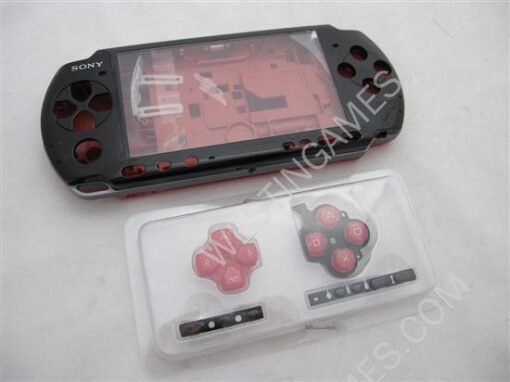 Complete Housing Shell Case Black/Red Limited edition for Sony PSP 3000 (God of War)