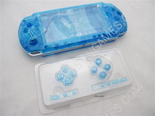 Complete Housing Shell Case Replacement Transparent Blue for PSP 3000